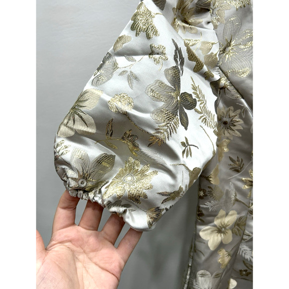 Mac Duggal 49621 Embroidered Puff Sleeve Cocktail Mini Dress V Neck Size 4 NWOT - Picture 8 of 14